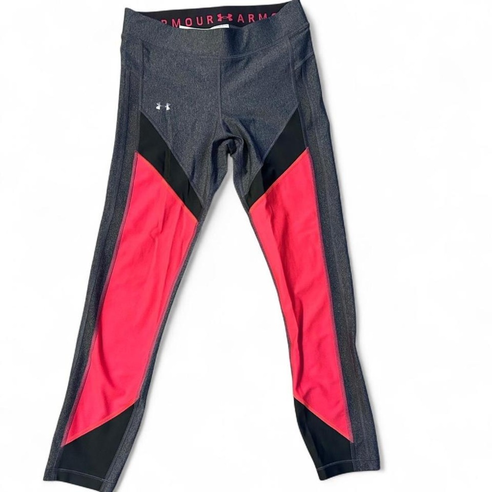 Under Armour Compression Leggings Heat Gear Womens‎ Medium Gray/Pink